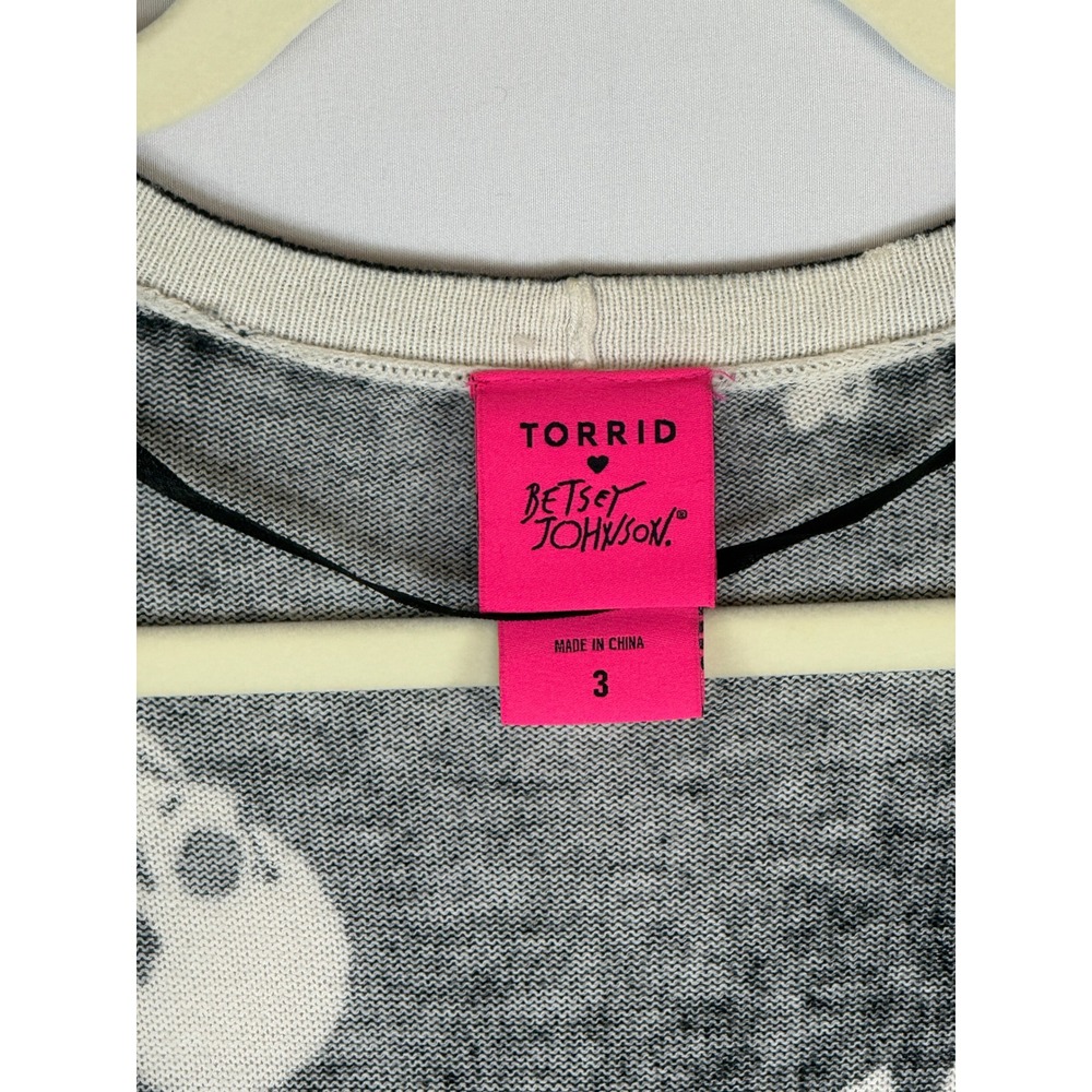 Torrid x Betsey Johnson Skull Cardigan Size 3 Black Longline Goth Sweater - Picture 6 of 10